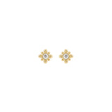 Zoë Chicco 14k Gold Tiny Bead Diamond Starburst Earrings