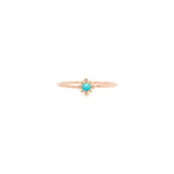 Zoë Chicco 14k Gold Tiny Bead Turquoise Starburst Ring
