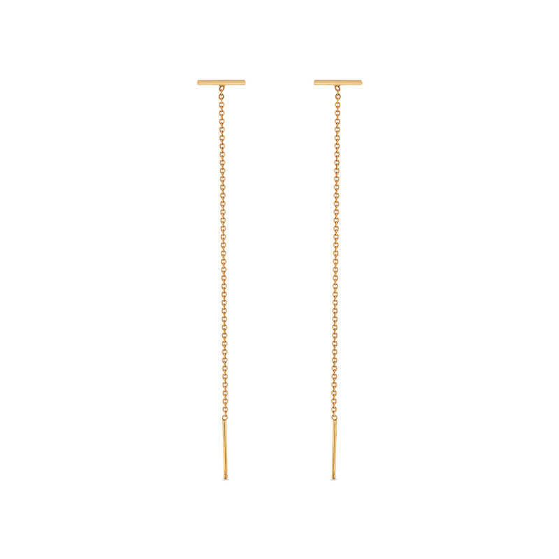 Zoë Chicco 14k Gold Thin Bar Stud Threader Earrings