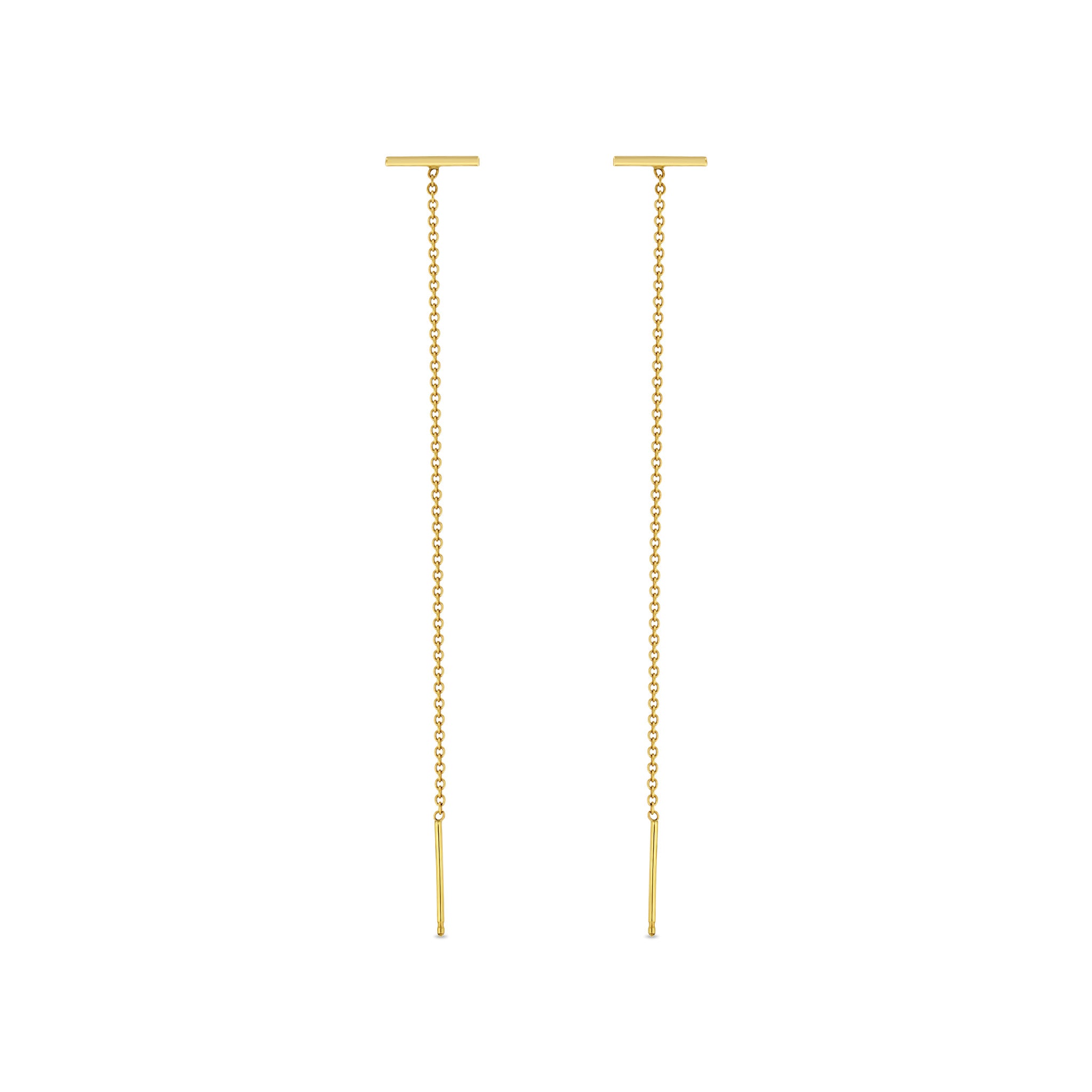Zoë Chicco 14k Gold Thin Bar Stud Threader Earrings