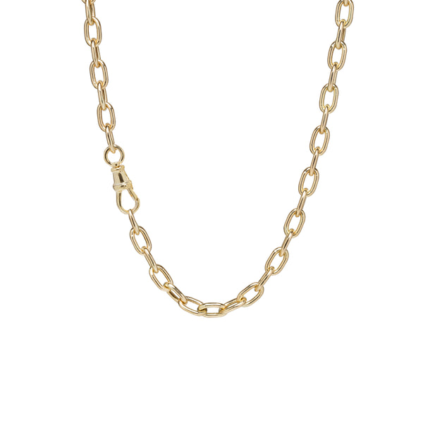 Zoë Chicco 14k Gold Extra Large Square Oval Link Necklace With Single Swivel Clasp
