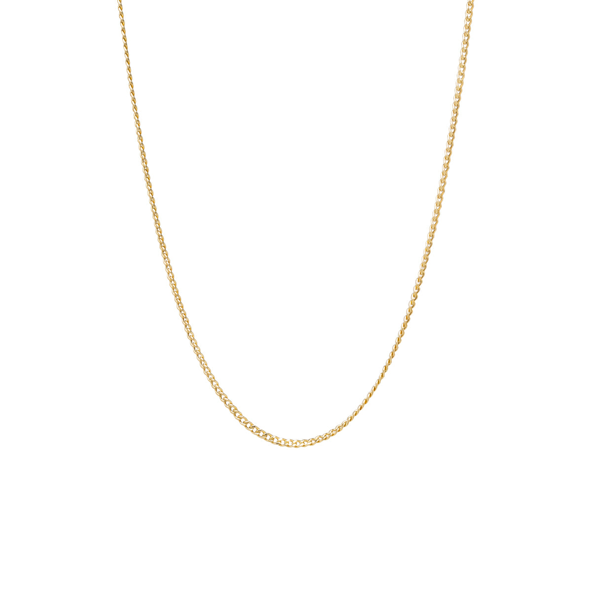 14k Gold Extra Small Curb Chain Necklace