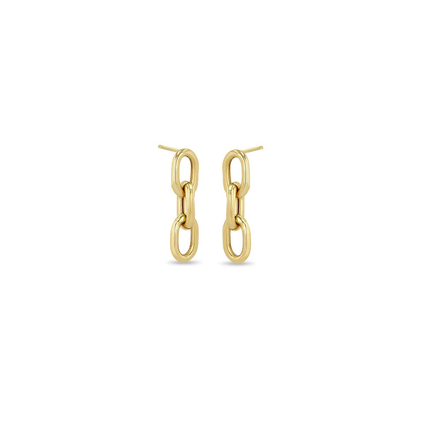 Zoë Chicco 14k Gold XL Square Oval Link Chain Short Drop Earrings