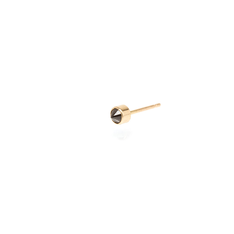 14k Inverted Black Diamond Bezel Stud - SALE