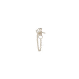 14k Princess Diamond Chain Huggie Earring - SALE