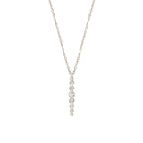 14k Vertical Graduated Diamond Bezel Bar Necklace - SALE