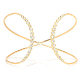 Zoë Chicco 14k Gold Graduated Diamond Bezel Double Curved Bar Cuff Bracelet