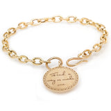Zoë Chicco 14k Gold Medium "Find a way or make one" Mantra Charm Oval Link Hook Bracelet