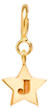 Zoe Chicco 14k gold tiny star shaped charm with the letter 'J' engraved in the center