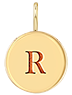 Zoe Chicco 14k gold pendant with letter 'R' on a plain background