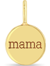 Zoe Chicco 14k gold "mama" engraved pendant charm on transparent background