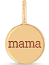 Zoe Chicco 14k rose gold pendant with 'mama' engraved on a transparent background