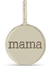 Zoe Chicco 14k white gold "mama" engraved round pendant charm on a transparent background