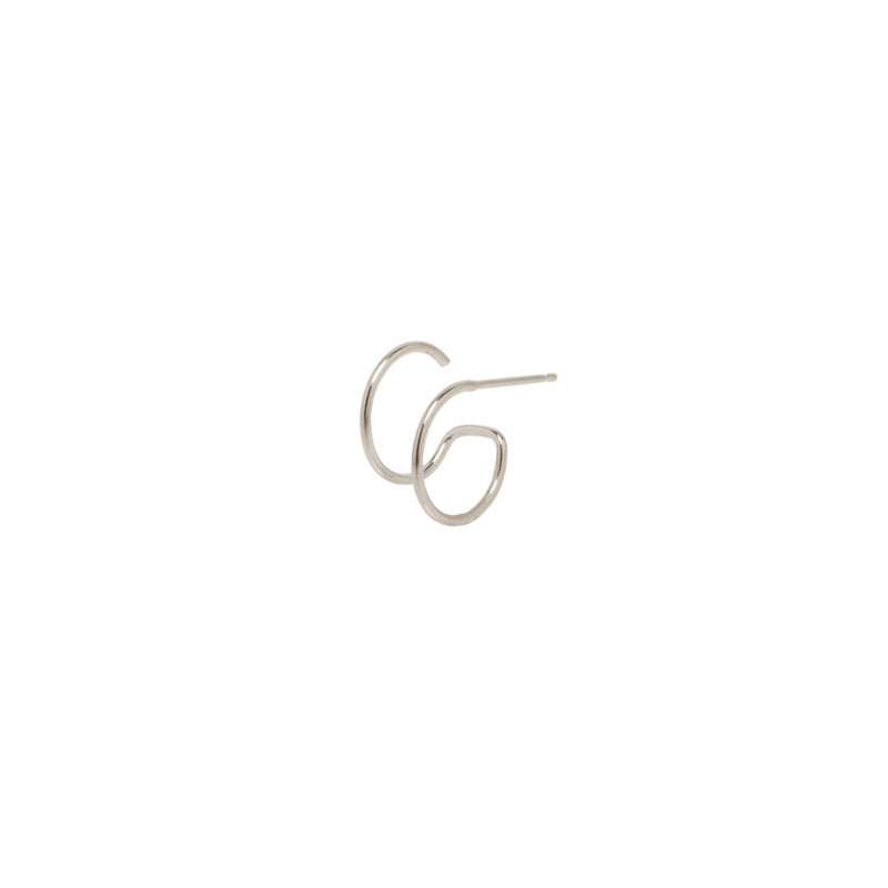Zoë Chicco 14k Gold Thin Double Huggie Hoop Earring Single for the Right Ear