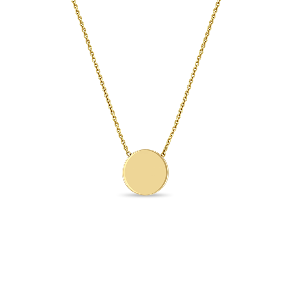 Zoë Chicco 14k Gold Personalized Small Disc Pendant Necklace – ZOË