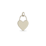14k Single Engraved Initial Heart Padlock Charm Pendant