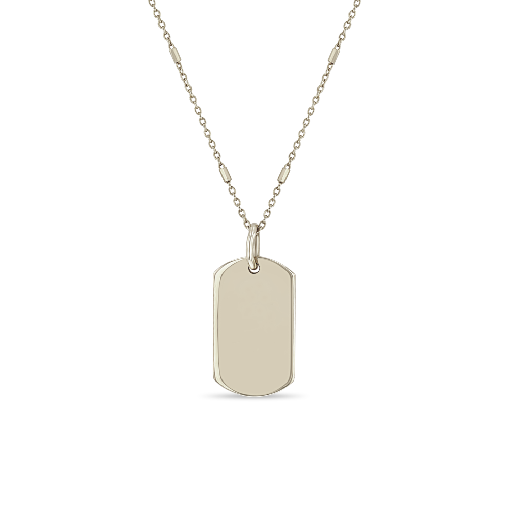 Zoë Chicco 14k Gold Engraved Initial X-Small Dog Tag Necklace