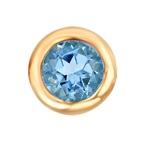 Rose Gold Floating Aquamarine - March