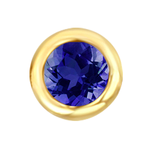 Yellow Gold Floating Blue Sapphire - September