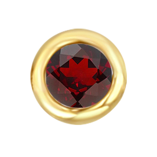 Yellow Gold Floating Garnet - January
