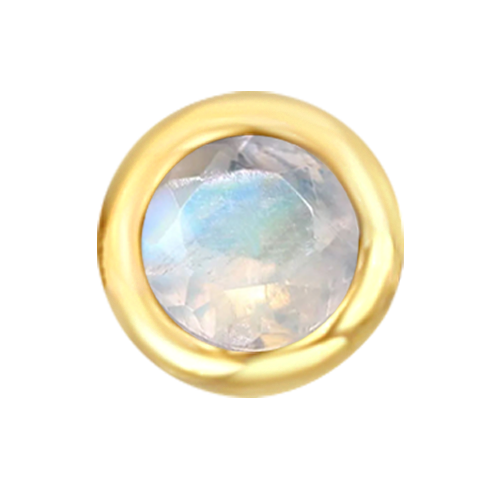 Yellow Gold Floating Moonstone - June