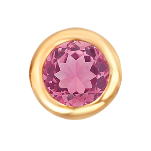 Rose Gold Floating Pink Tourmaline - October