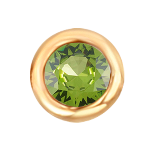 Rose Gold Floating Peridot - August