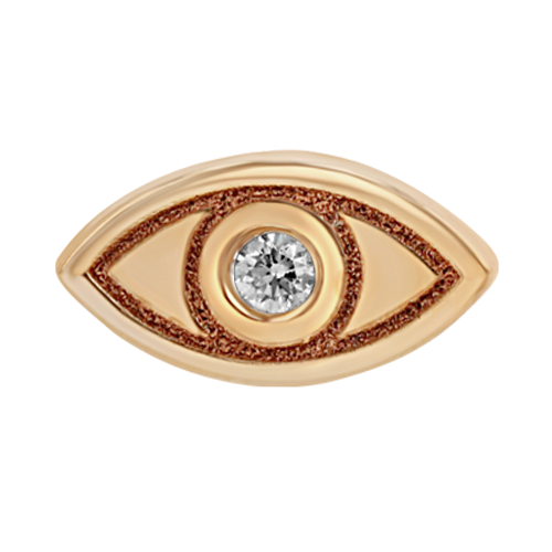 Itty Bitty Yellow Gold Diamond Evil Eye