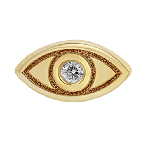 Itty Bitty Yellow Gold Diamond Evil Eye