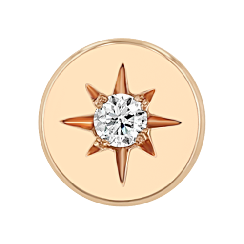 Zoë Chicco 14k Rose Gold Itty Bitty Star Set Diamond Disc