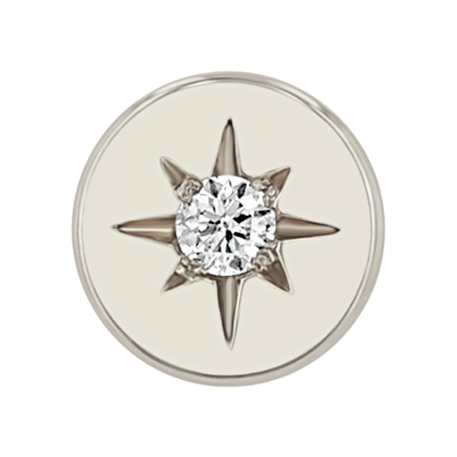 Zoë Chicco 14k White Gold Itty Bitty Star Set Diamond Disc