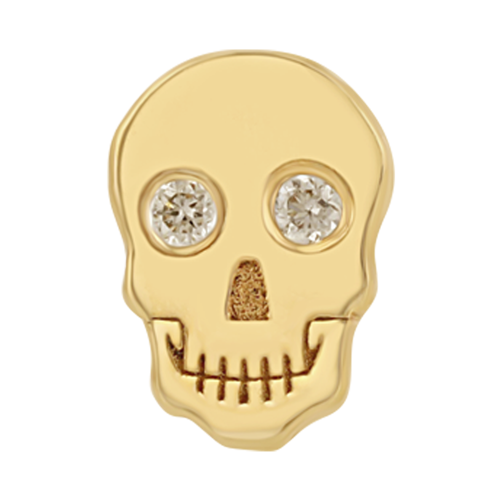 Itty Bitty Yellow Gold Diamond Skull