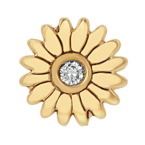 Zoë Chicco 14k Yellow Gold Itty Bitty Diamond Flower