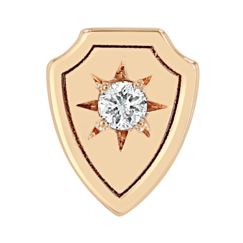Zoë Chicco 14k Rose Gold Itty Bitty Star Set Diamond Shield