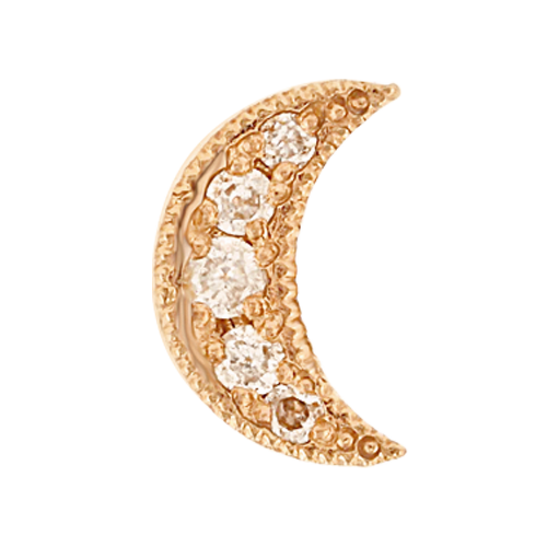 Itty Bitty Rose Gold Pavé Diamond Moon