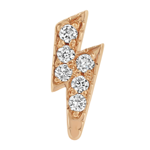 Itty Bitty Rose Gold Pavé Diamond Lightning Bolt