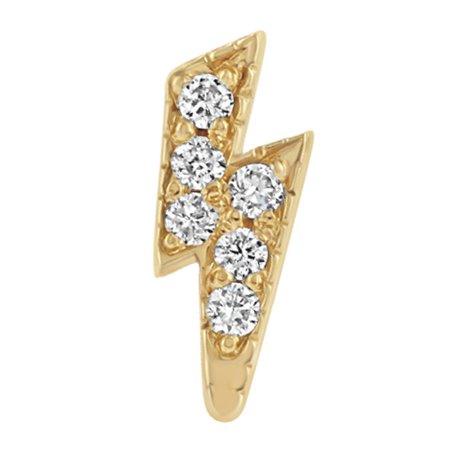 Itty Bitty Yellow Gold Pavé Diamond Lightning Bolt