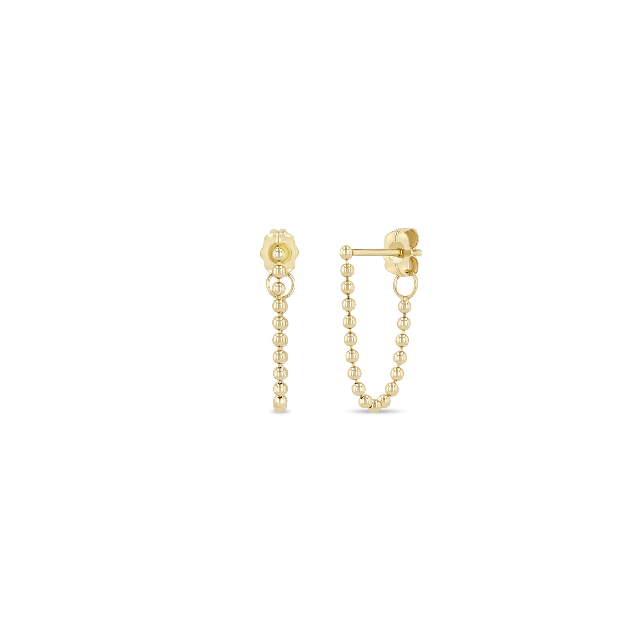 Zoë Chicco 14k Gold Bead Chain Huggie Earrings