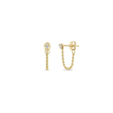 Zoë Chicco 14k Gold Prong Diamond Bead Chain Huggie Earrings