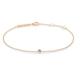 Zoe Chicco 14k Gold Single Aquamarine Bezel Bracelet | March Birthstone