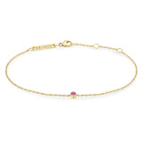 Zoë Chicco 14k Gold Single Pink Sapphire Bezel Bracelet