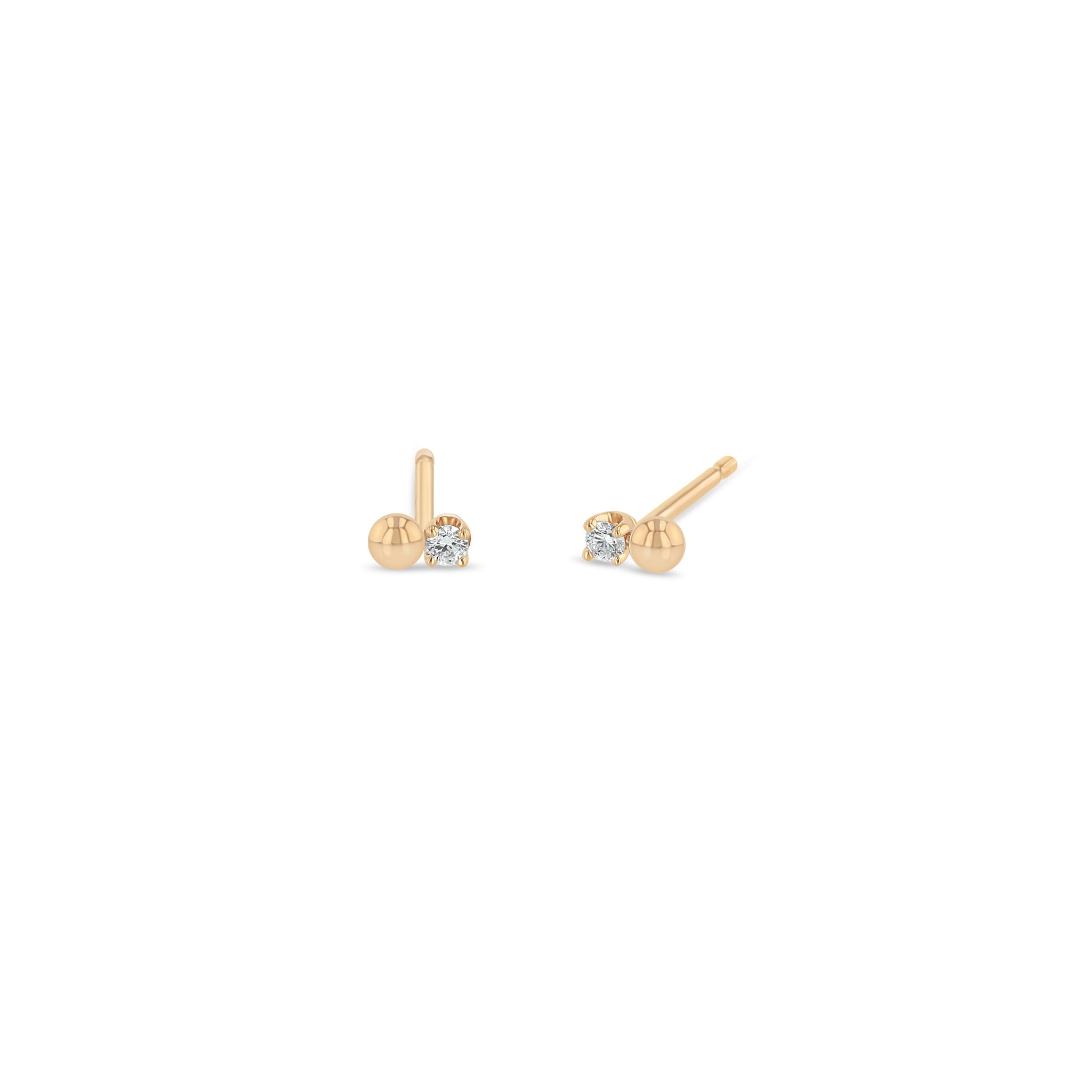 Zoë Chicco 14k Gold Bead & Diamond Stud Earrings