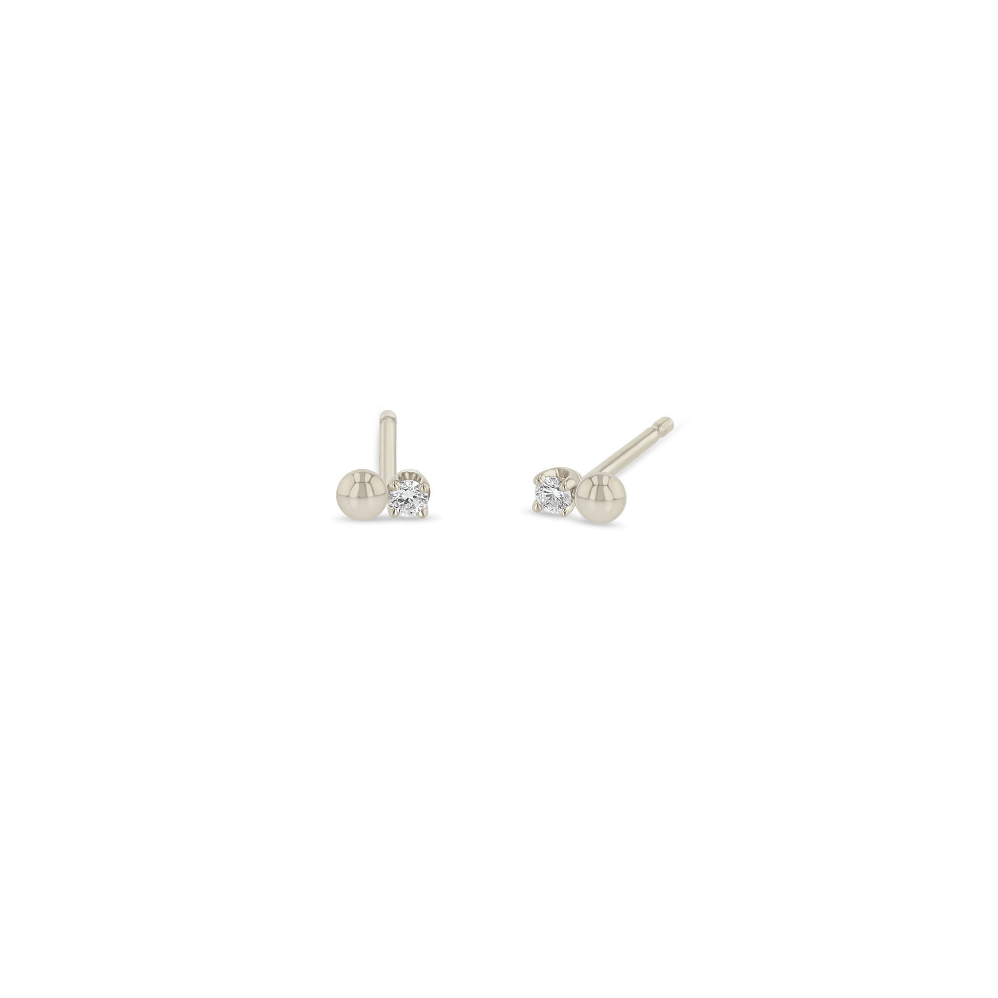 Zoë Chicco 14k Gold Bead & Diamond Stud Earrings