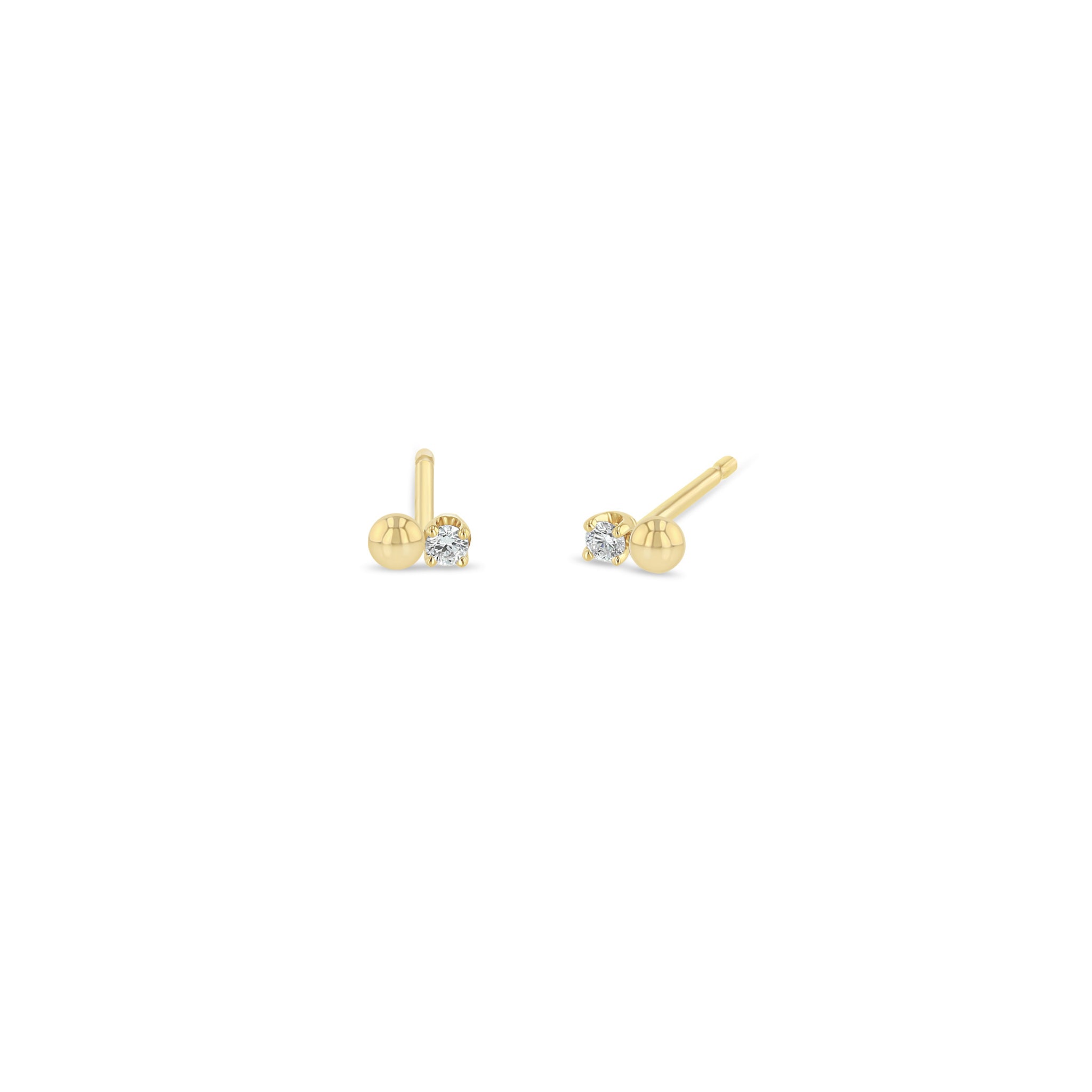 Zoë Chicco 14k Gold Bead & Diamond Stud Earrings – ZOË CHICCO