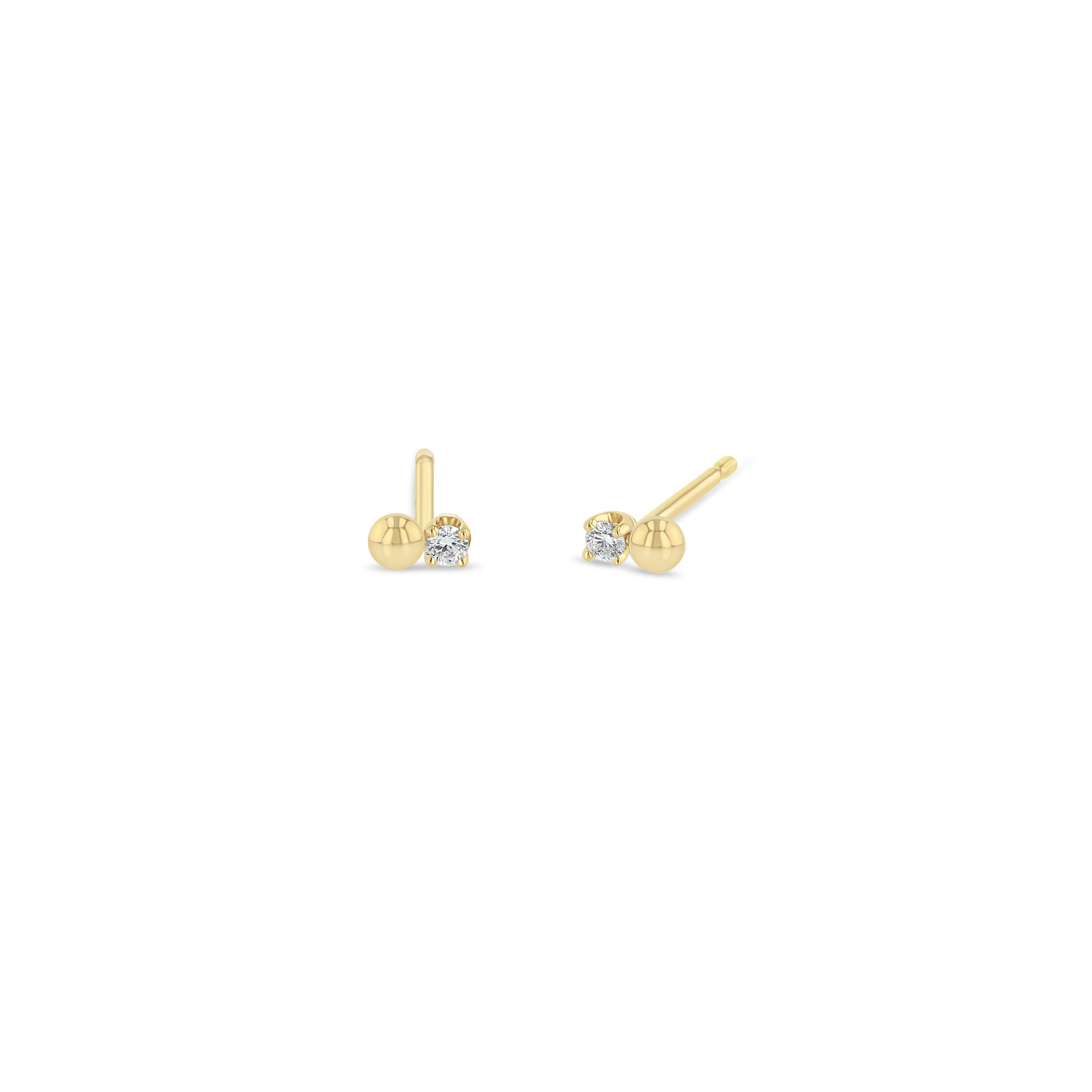 Zoë Chicco 14k Gold Bead & Diamond Stud Earrings