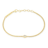 Zoë Chicco 14k Gold Pear Diamond XS Curb Chain Bracelet