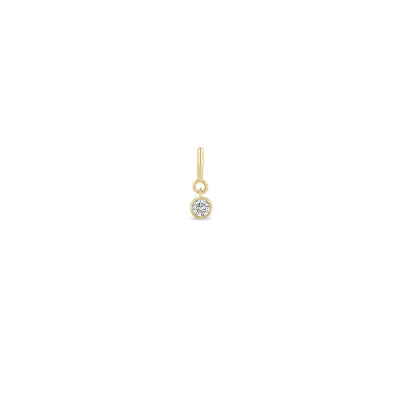 14k Single Diamond Bezel Charm | April Birthstone