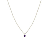 Zoë Chicco 14k Gold Single Amethyst Pendant Necklace | February Birthstone