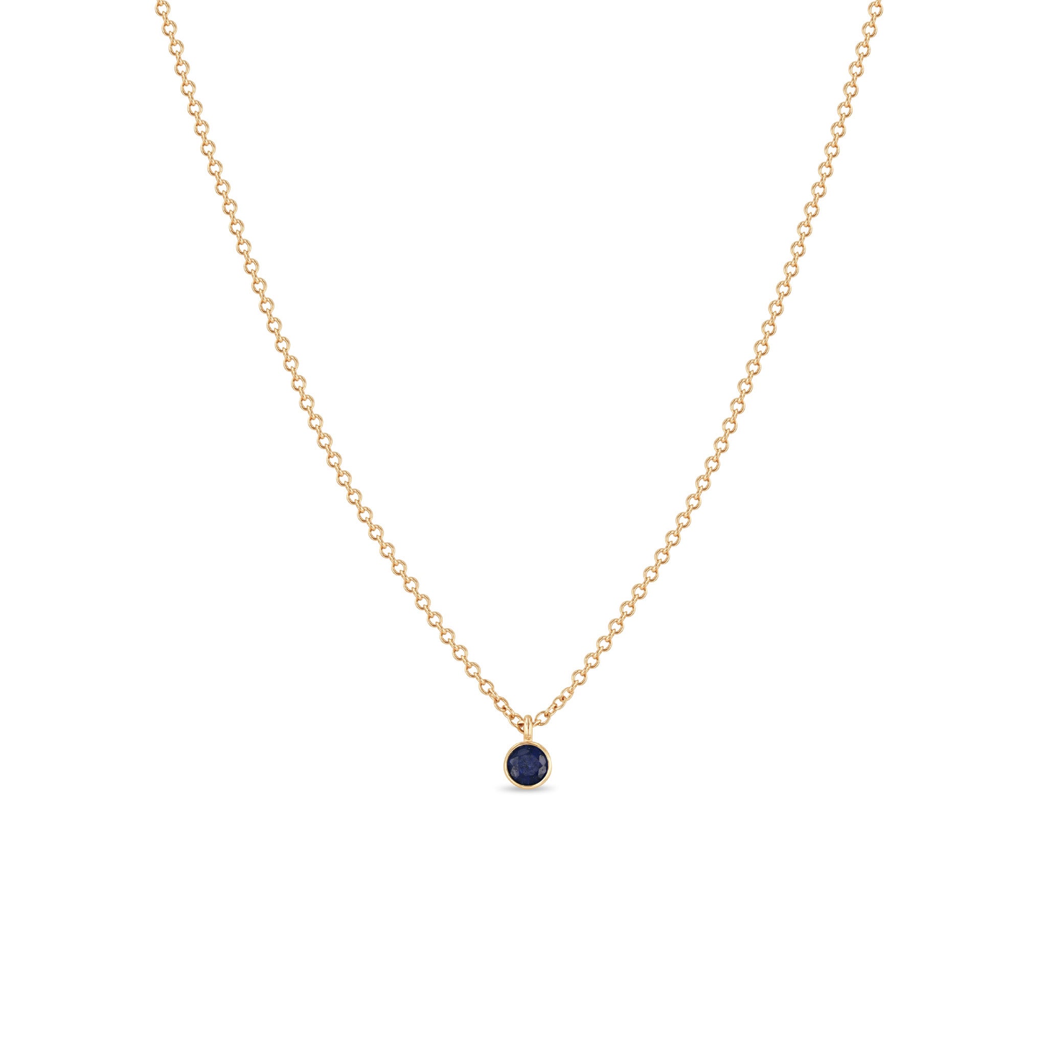 Zoë Chicco 14k Gold Blue Sapphire Pendant Necklace | September Birthstone