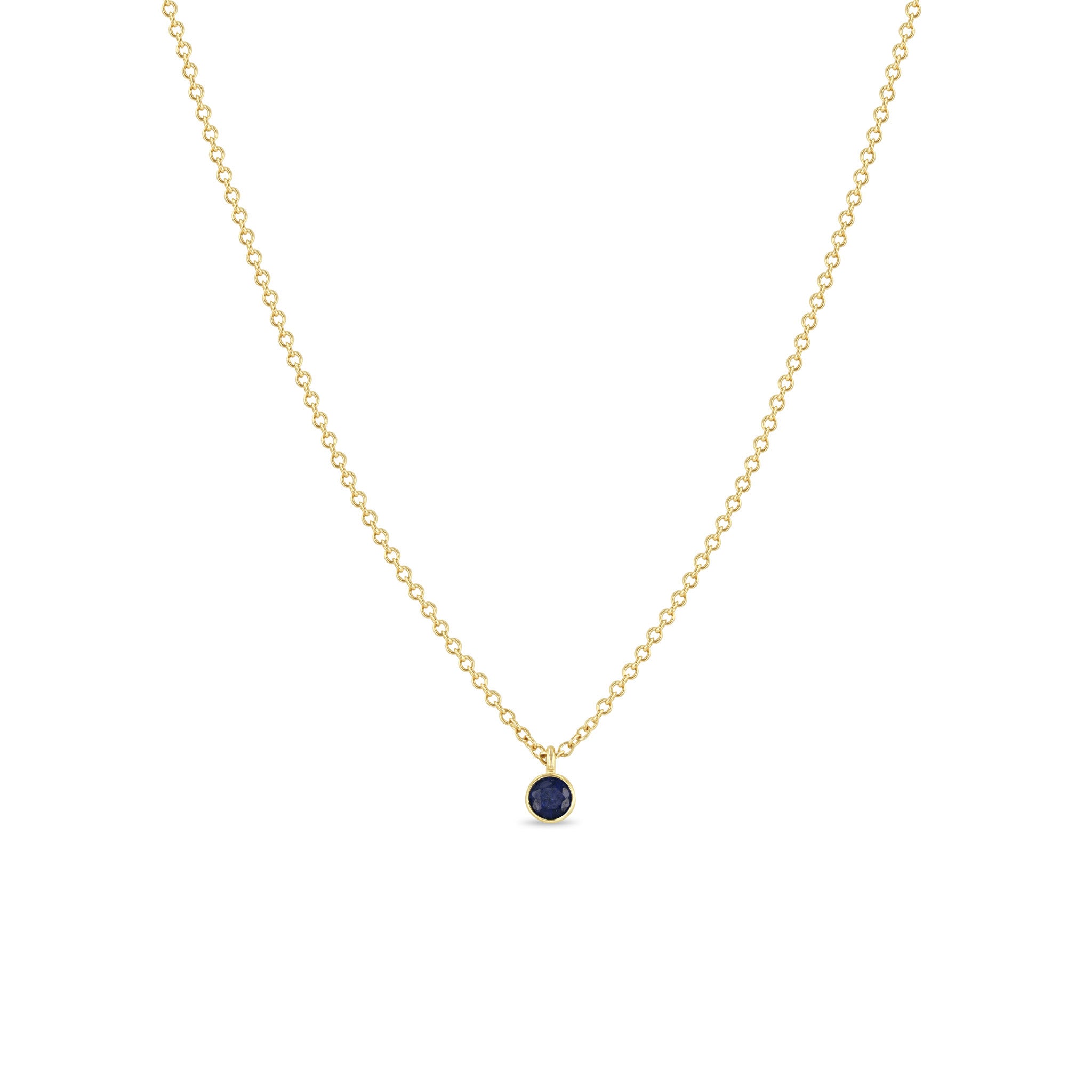 Zoë Chicco 14k Gold Blue Sapphire Pendant Necklace | September Birthstone